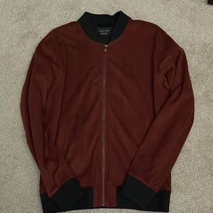 Mens Rust Color Suede Like Coat Zara